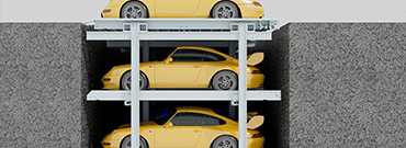 3 cars triple stacker parking lift sliding  Image Gallery