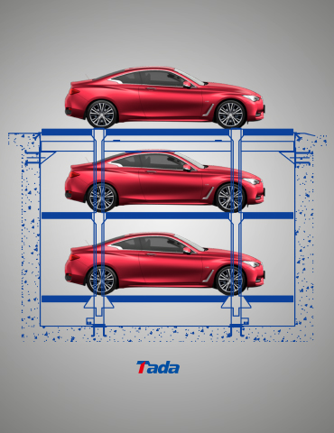 pit model triple stack parking lift and car stacker