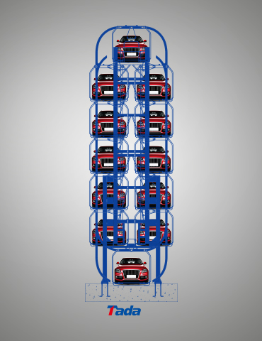 7f 12 cars vertical parking lift rotary carousel parking system