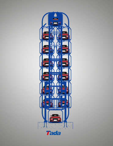 8f 14 cars vertical lift rotary parking system