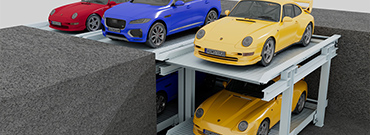 2 cars pit double Stacker parking lift sliding  Image Gallery