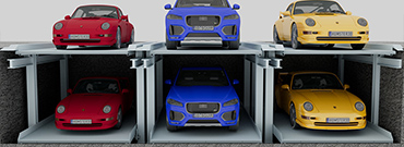 2 cars pit double Stacker parking lift sliding small 3 Image