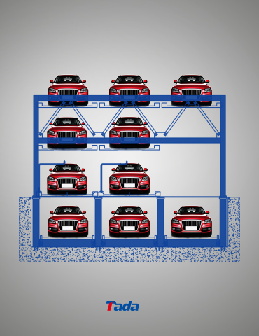 pit model a 4-layers puzzle parking system