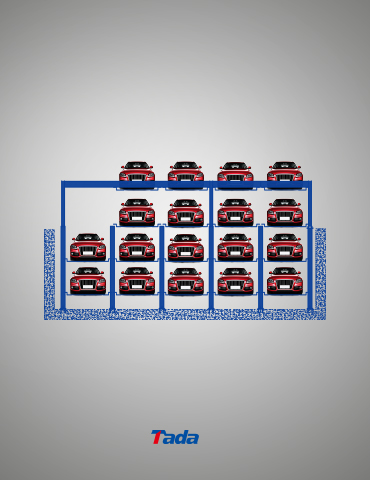 pit model b 4-layers puzzle parking system