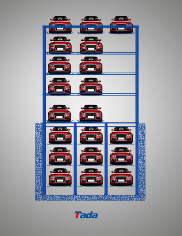 pit model 8-layers puzzle parking system