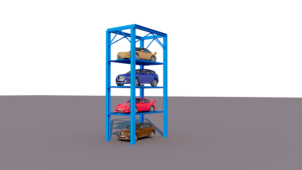 new application for 1 set quad stacker parking lift