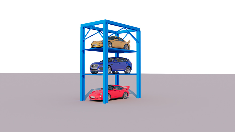 new application for 1 set triple stacker parking lift